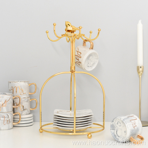 Bird gold-plated British cup holder storage rack